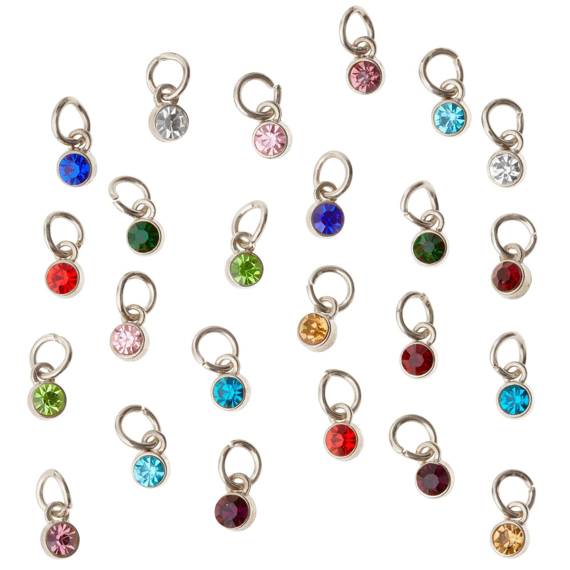 12 Packs: 24 ct. (288 total) Mini Rhodium-Colored Glass Charms by Bead Landing™